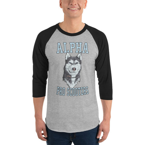 Alpha Varsity 3/4 Sleeve Raglan Shirt Alpha Pro Scooters Heather Grey/Black XS