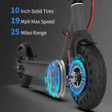 Close-up of Hiboy S2 Pro Electric Scooter's durable tires and deck