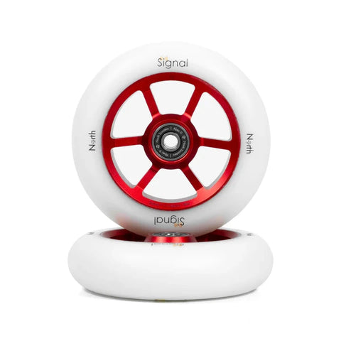 North Signal Wheels V3 - G6 Alpha Pro Scooters Red / White PU 110mm x 24mm 
