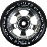 North Scooters HQ 88A Wheels - Pair Scooter Wheels North Scooters 110MM SILVER-BLACK PU 