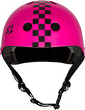 Neon Pink Checkered Helmet S1