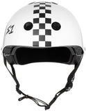 White and Black Checkered Helmet