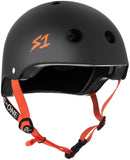 S1 Matte Black With Colored Straps Lifer Helmet Safety Gear S1 Black Matte w/ Orange Straps XS 