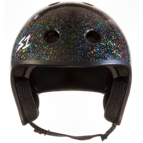 black sparkle motorcycle helmet S1 Retro Helmet Black Gloss Glitter
