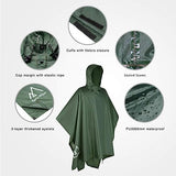 Terra Hiker Waterproof Rain Ponchos, Hiking Rain Jackets, Reusable Rain Coats for Outdoor Activities TurboAnt 